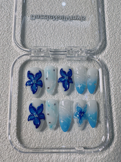 Serene Blue Flora
