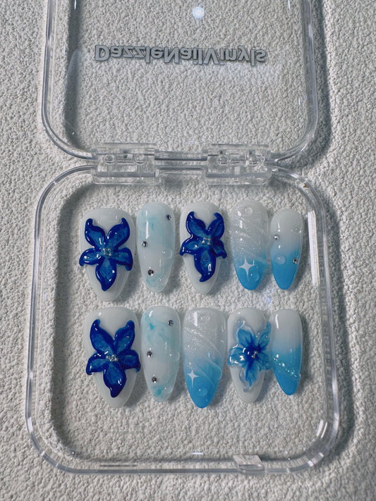 Serene Blue Flora